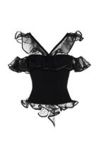 Moda Operandi Giambattista Valli Ruffle-trimmed Top