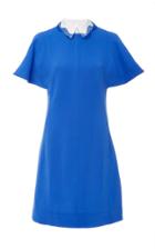 Lela Rose Flutter Sleeve Tunic Dress With Detachable Collar