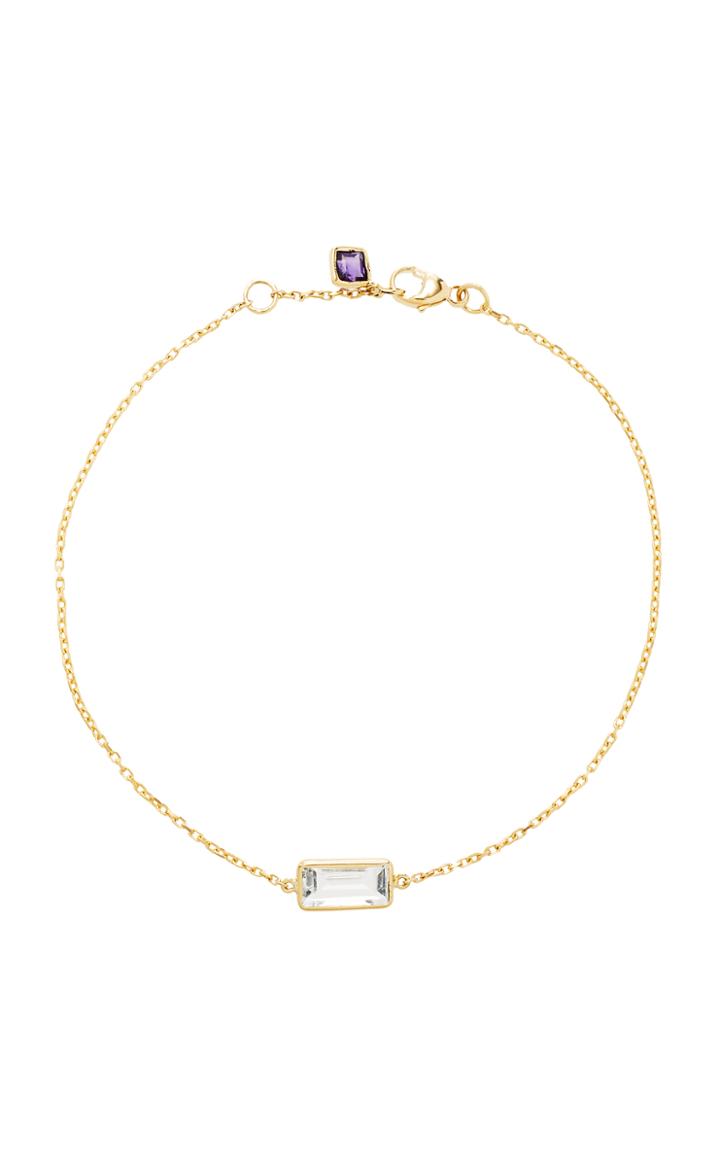 Yi Collection 18k Gold White Topaz And Amethyst Bracelet