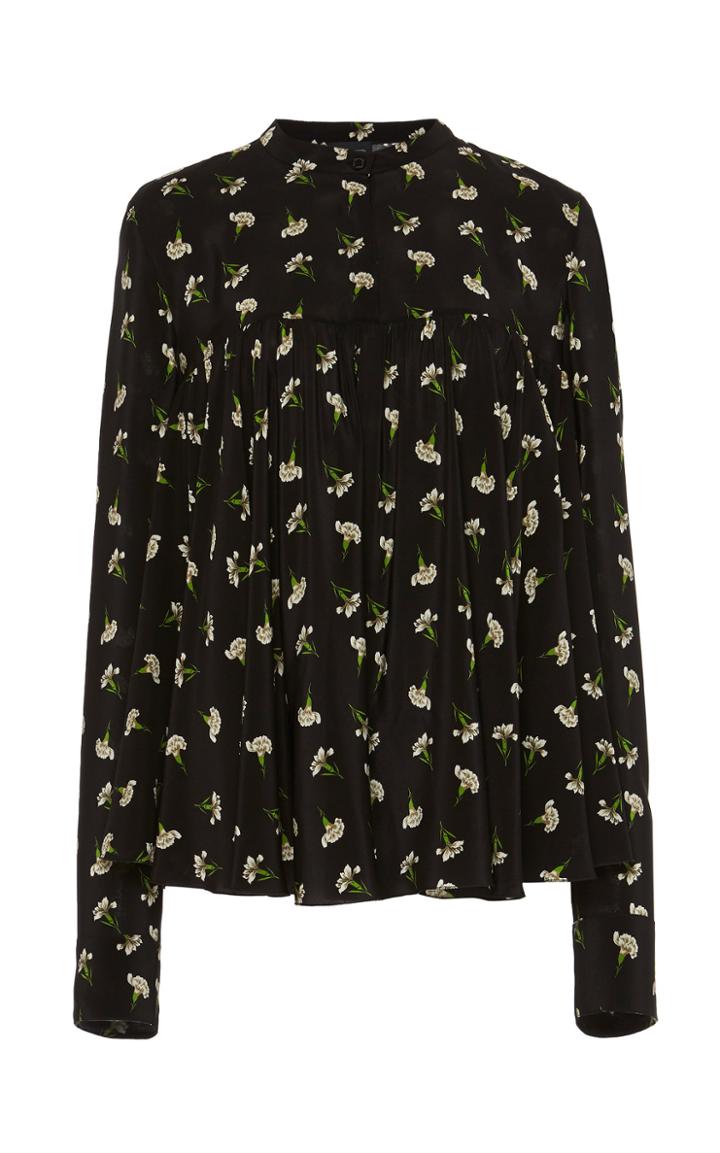 Giambattista Valli Floral Silk Button-down Shirt