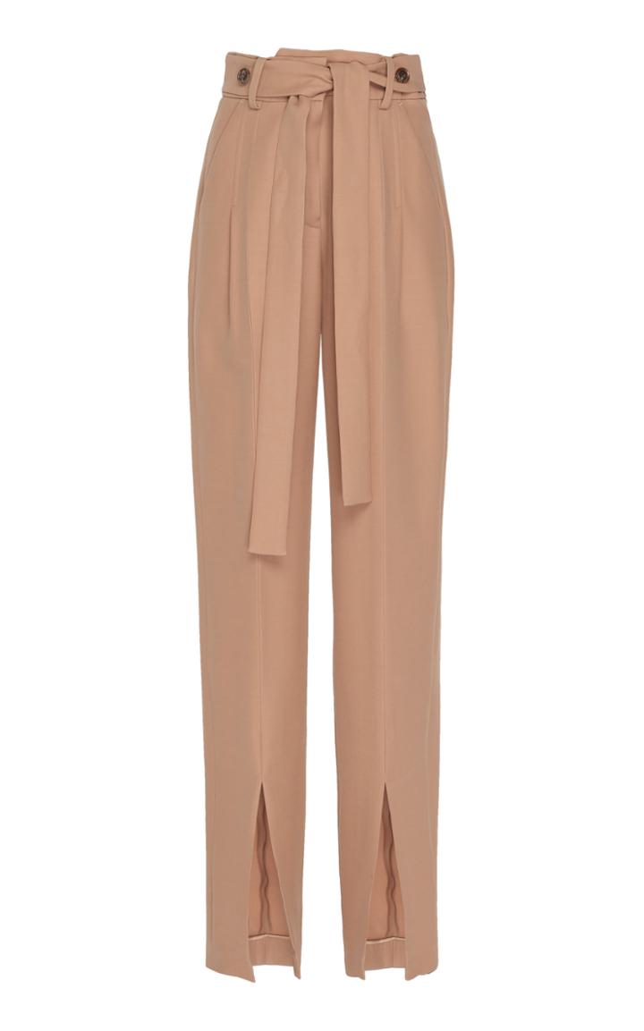 Cyclas Wool-silk Tapered Pants With Slit