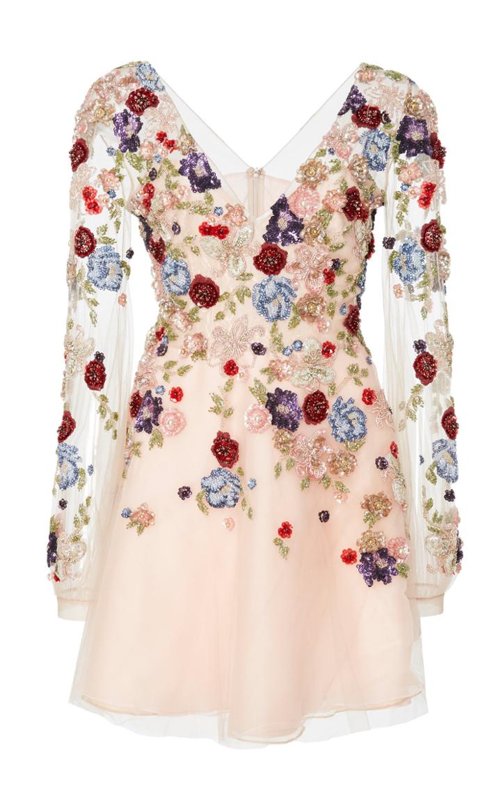 Patbo Beaded Tulle A Line Mini Dress