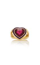 Yi Collection 18k Gold Rubellite And Enamel Ring