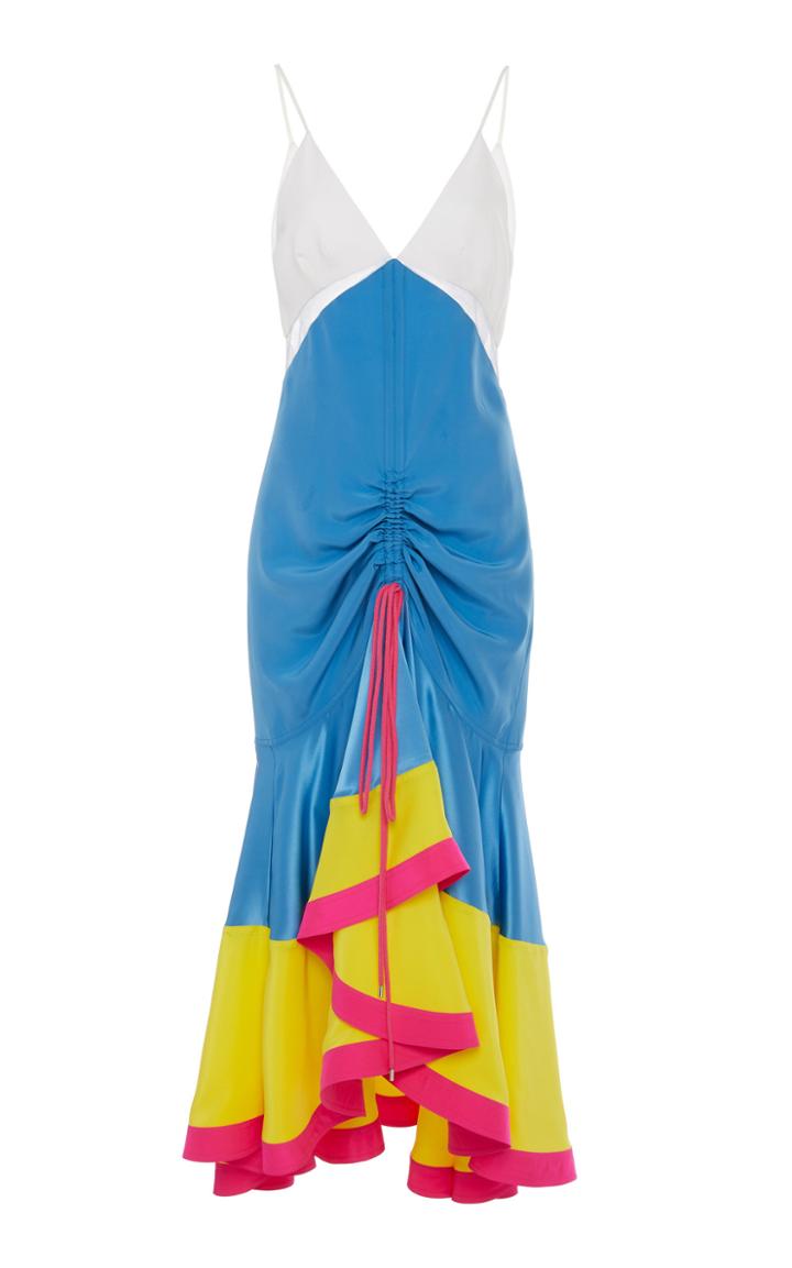Prabal Gurung Bhada V-neck Silk Midi Dress