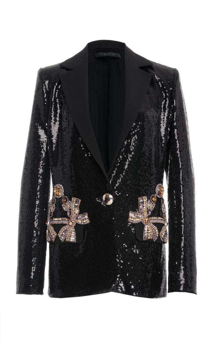 Elie Saab Crepe Cady Embellished Jacket