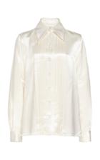 Marc Jacobs Pleated Collared Satin Shirt