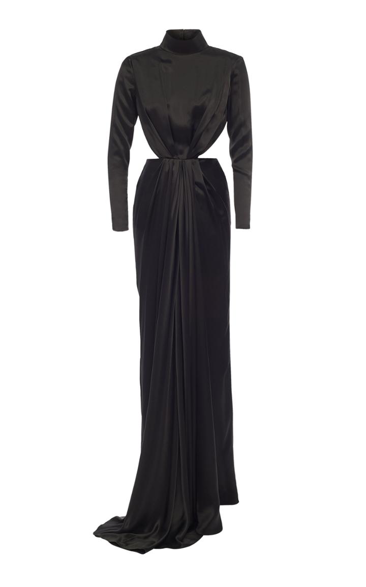 Moda Operandi Khyeli Silk Satin Long Sleeve Dress