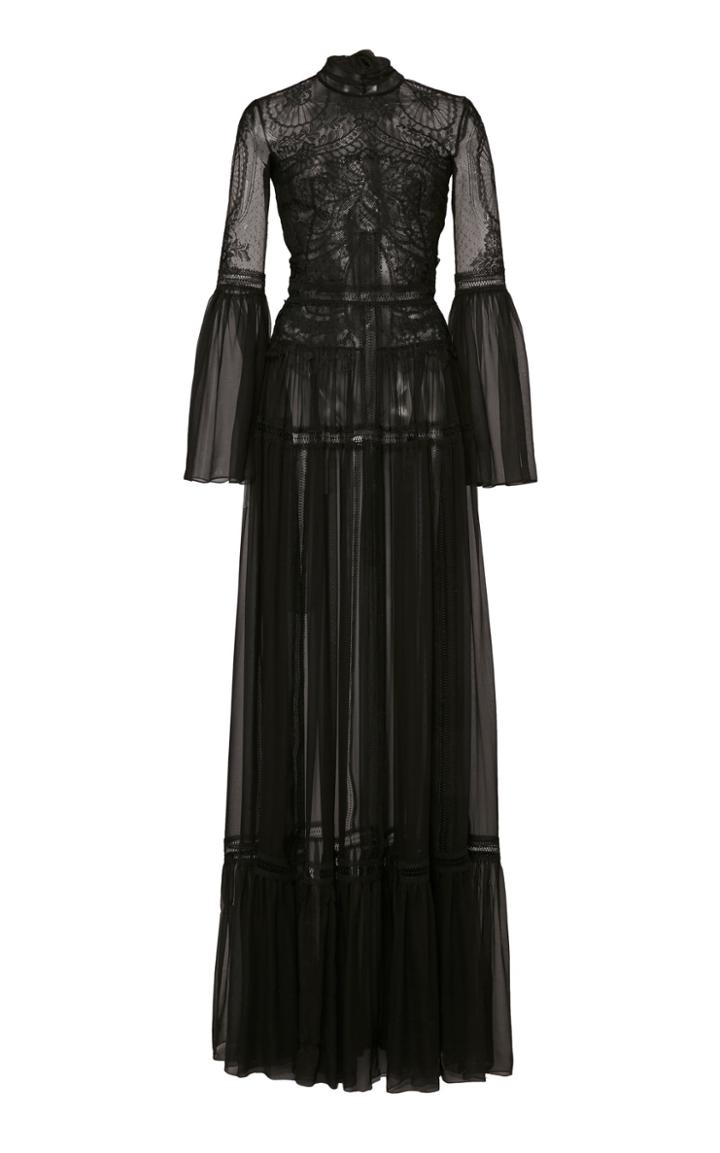 Zuhair Murad Silk Chiffon Flounce Gown