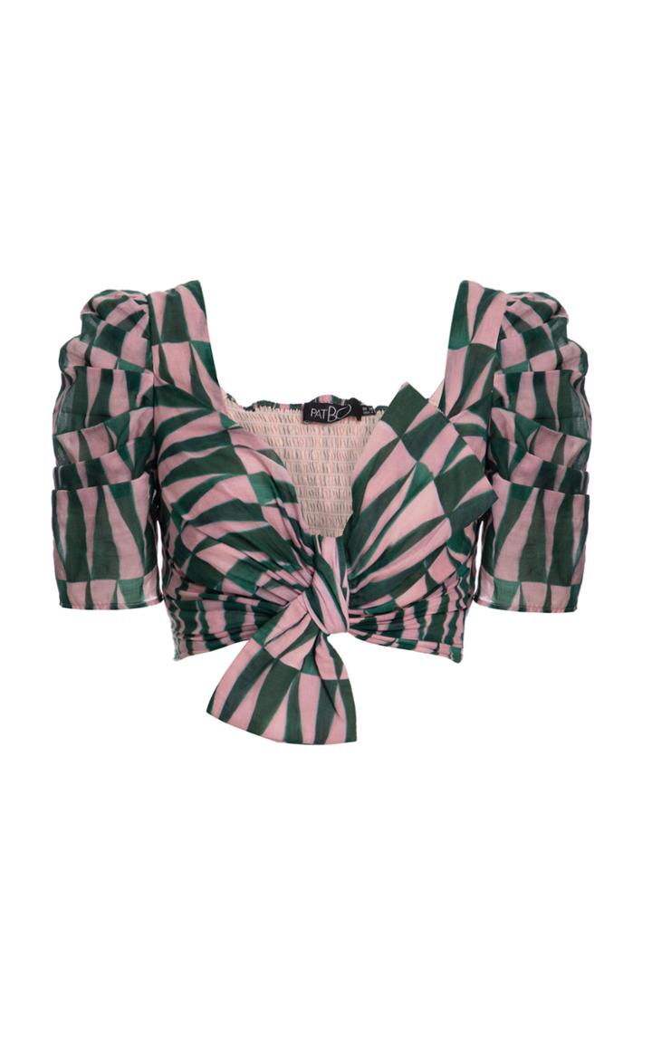 Patbo Geo Print Cotton Cropped Top