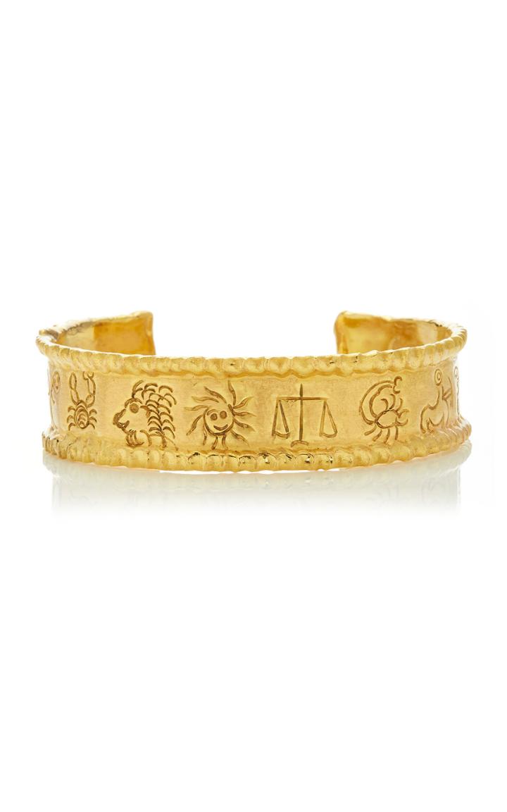 Jean Mahie 22k Yellow Gold Zodiac Cuff Bracelet