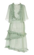 Moda Operandi Preen By Thornton Bregazzi Malia Ruched Georgette Midi Dress Size: S