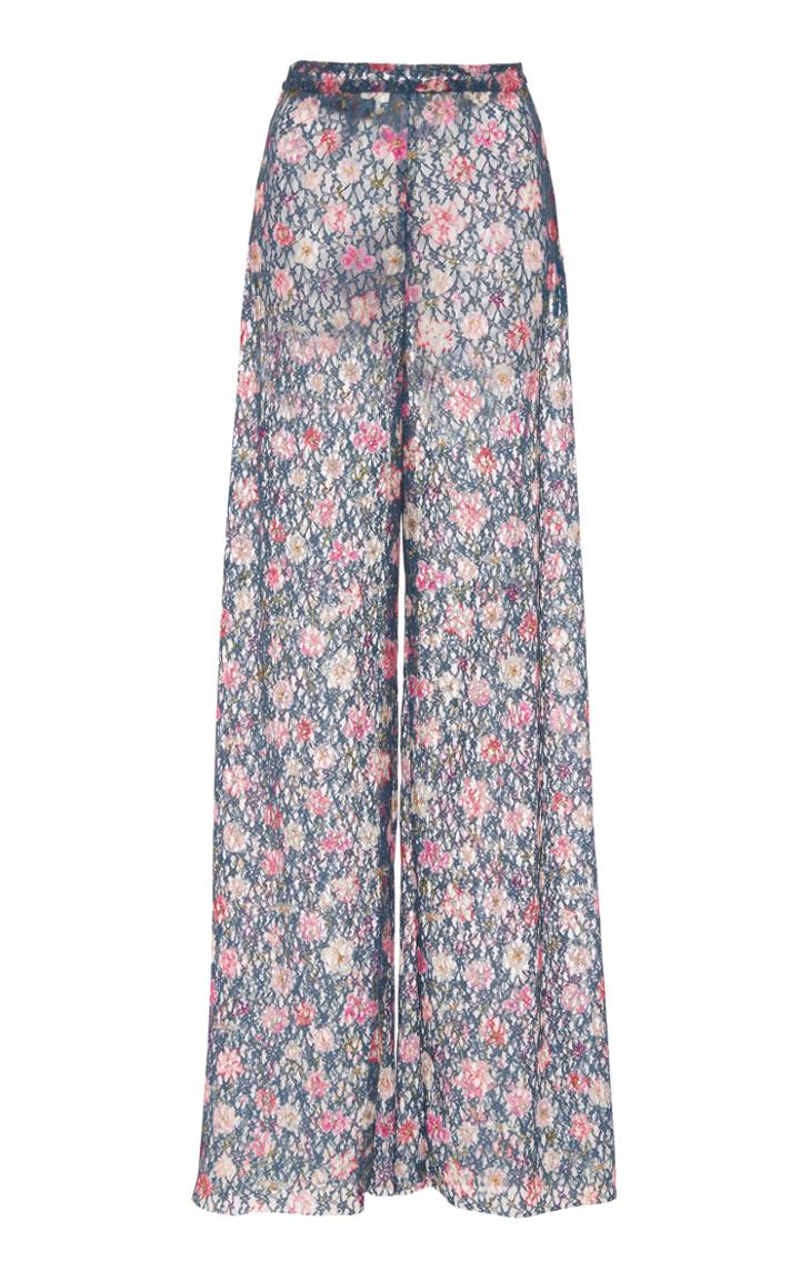 Moda Operandi Luisa Beccaria Floral Printed Georgette High-rise Flared Pants Size: 3