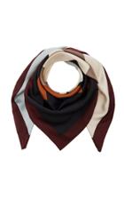Tory Burch Color-block Logo Silk Scarf