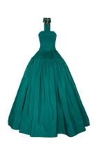 Elizabeth Kennedy Bow Neck Smocked Ball Gown