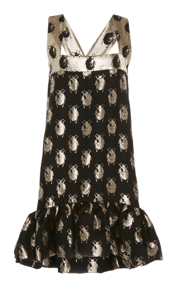 Moda Operandi Leal Daccarett Scarafaggio Metallic Jacquard Dress Size: 0