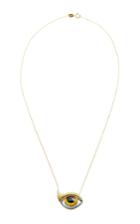Lito Gold And Canary Diamond Eyelash Teardrop Necklace
