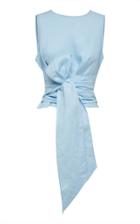Bondi Born Tie-front Linen-blend Top Size: Xs