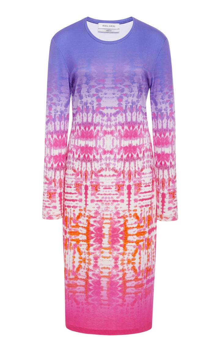 Prabal Gurung Ombre Tie Dye Long Sleeve Dress