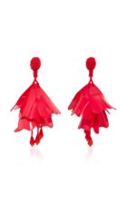 Oscar De La Renta Impatiens Resin Clip Earrings