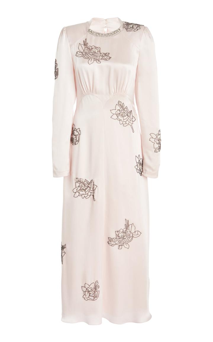 Moda Operandi Erdem Brinton Satin Embroidered Dress