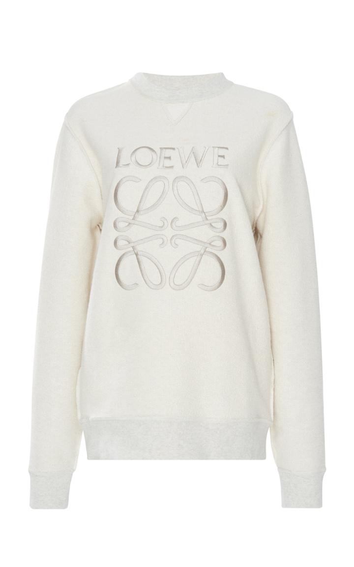 Loewe Embroidered Cotton-terry Sweatshirt