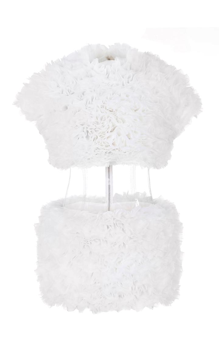 Balmain Ruffled Semi-sheer Silk Mini Dress