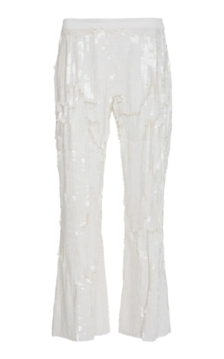 Jeffrey Dodd Cropped Front Slit Sequin Pant
