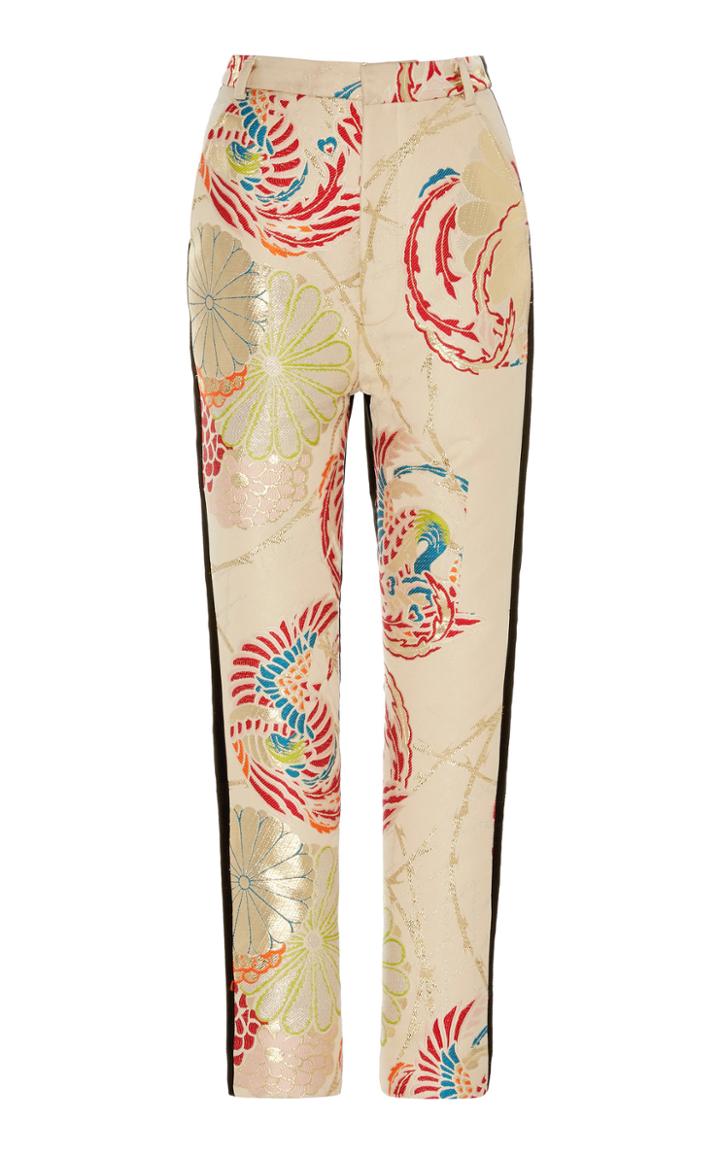 Moda Operandi Haider Ackermann Printed Two-tone Lurex Pants Size: 36