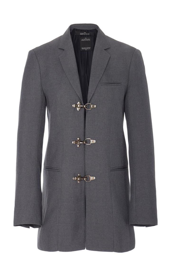 Rokh Clasp-front Wool Blazer