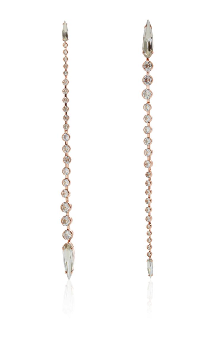 Ryan Storer Rose Gold Reverse Graduated Swarovski Crystal Drop Earrings
