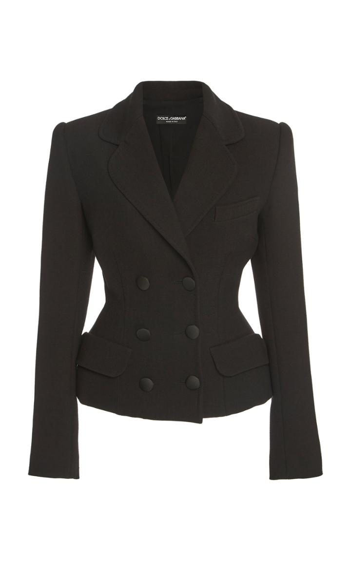 Dolce & Gabbana Flared Double-breasted Crepe Blazer