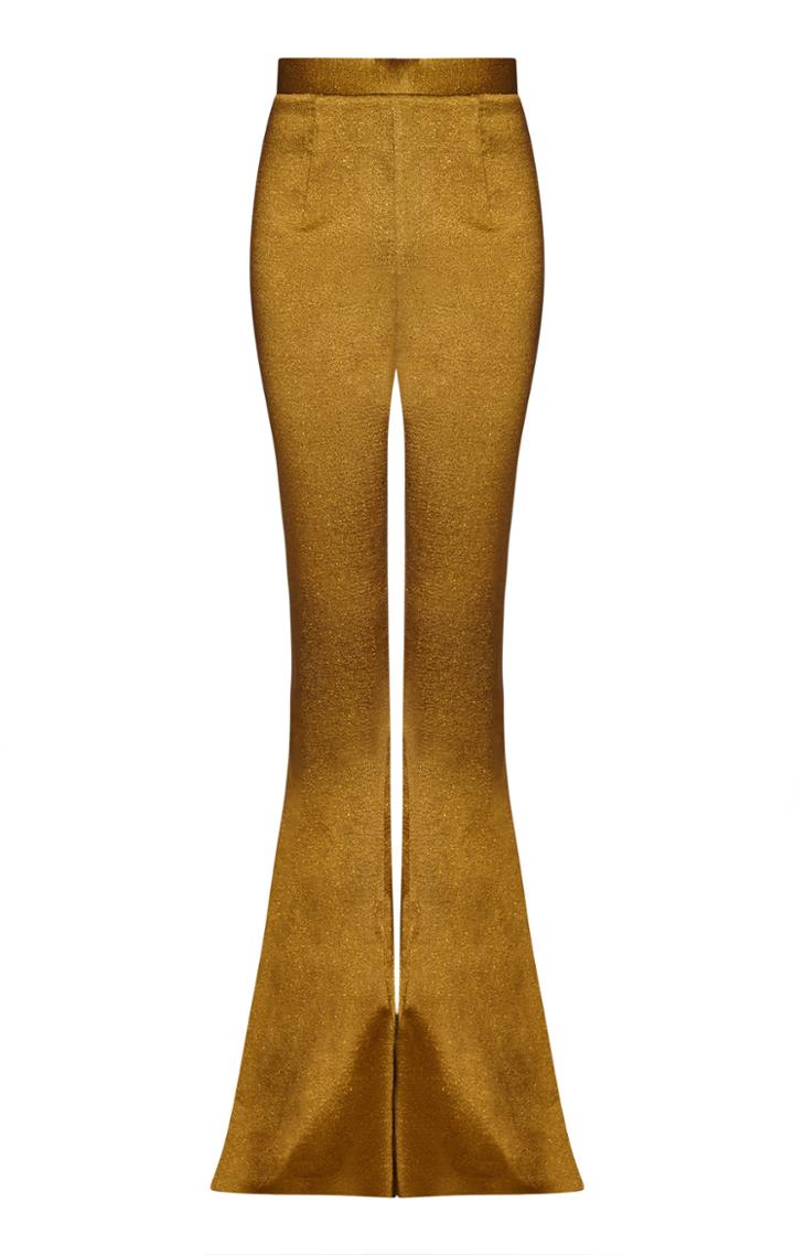 Safiyaa Hallie Stretch Satin Flared Trousers