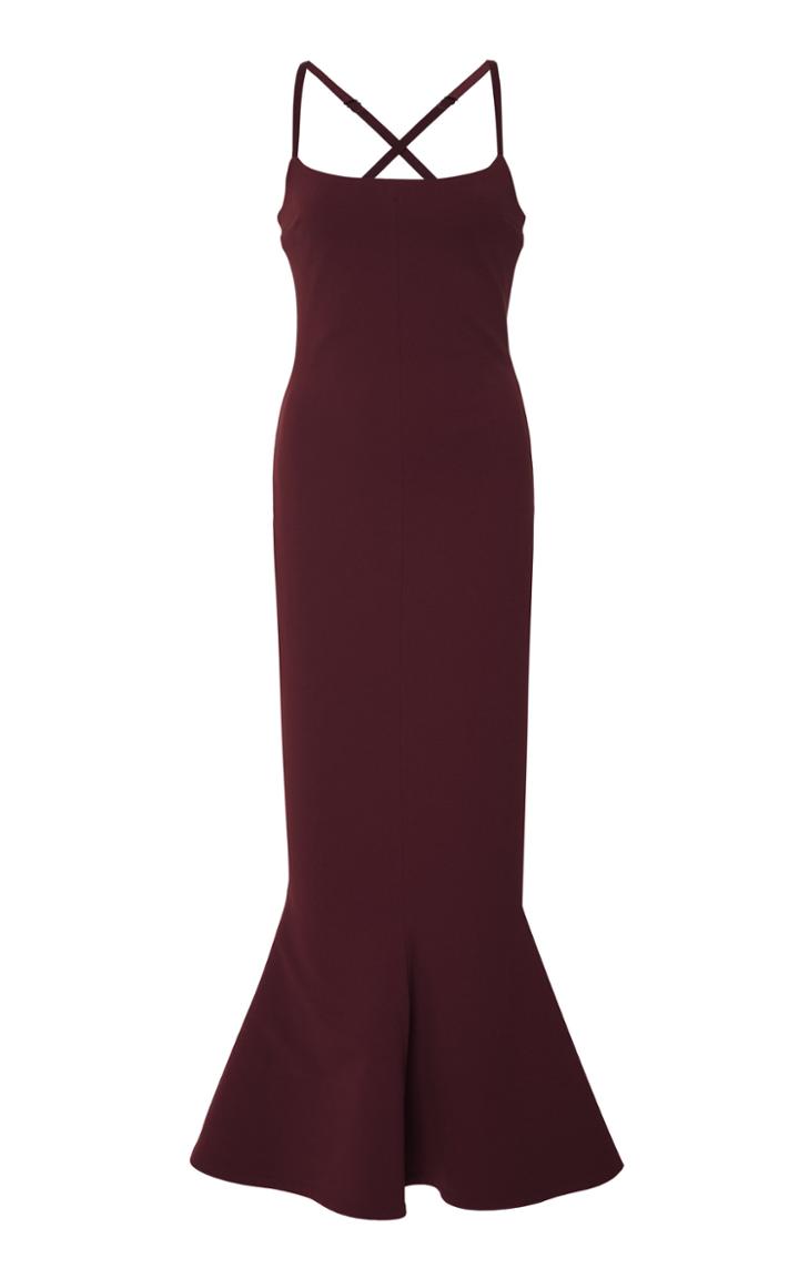 Solace London Verla Flared Crepe Midi Dress