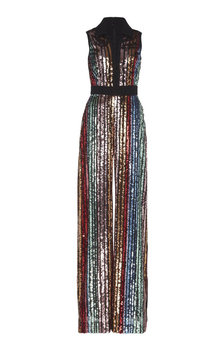 Elie Saab Sleeveless Embroidered Jumpsuit