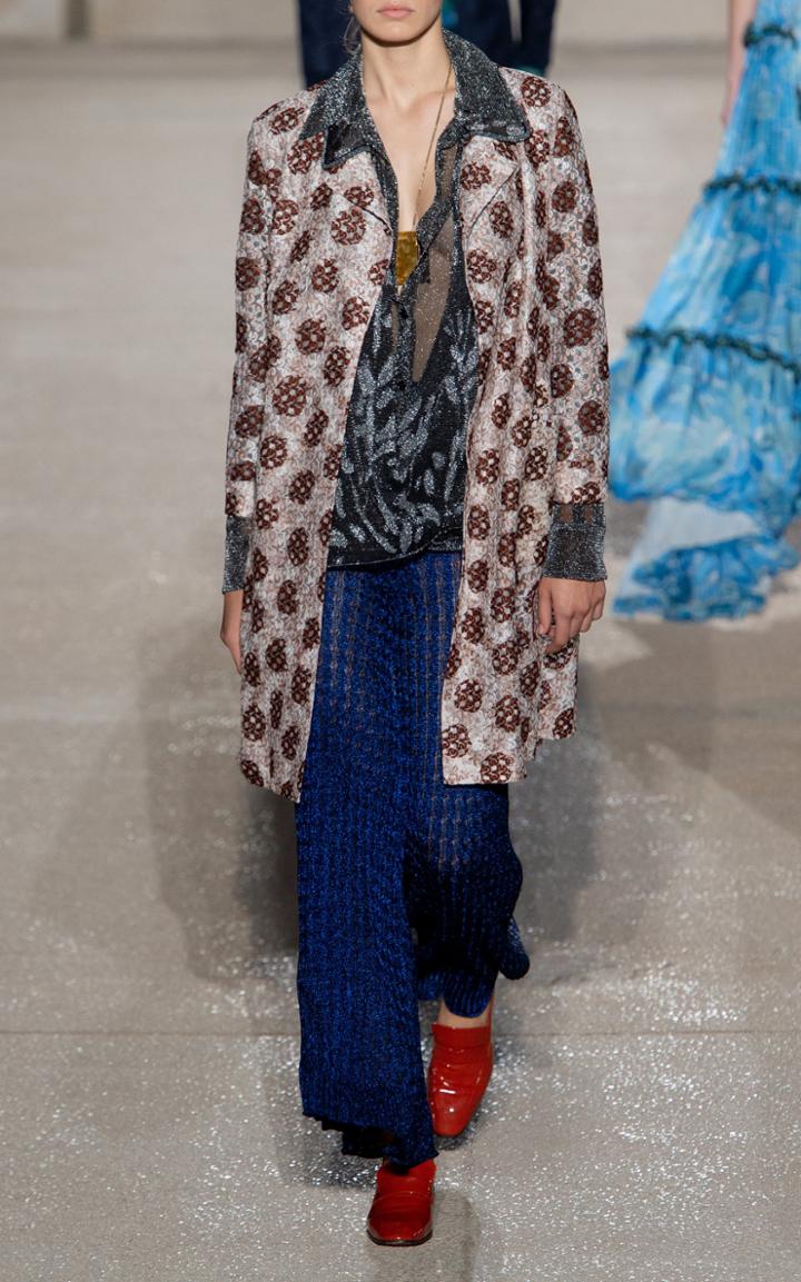 Moda Operandi Missoni Printed Notched Lapel Coat Size: 38
