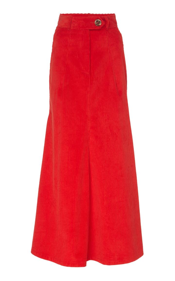 A.w.a.k.e. Back To Front Red Corduroy Skirt