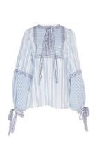 Andrew Gn Stripe Cotton Blend Blouse