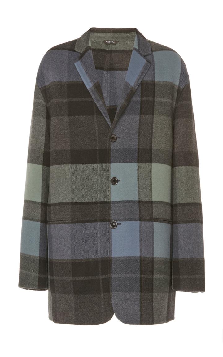 Oamc Oversized Checked Wool Jacket