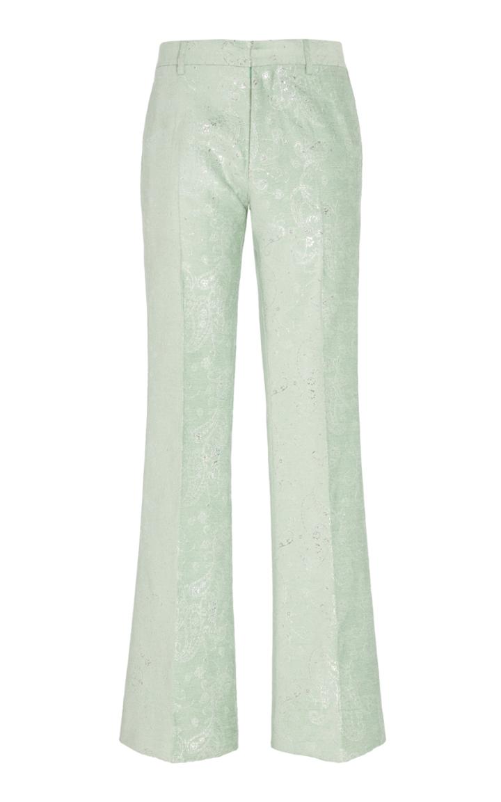 Amiri Paisley Velvet Glitter Flare Pant