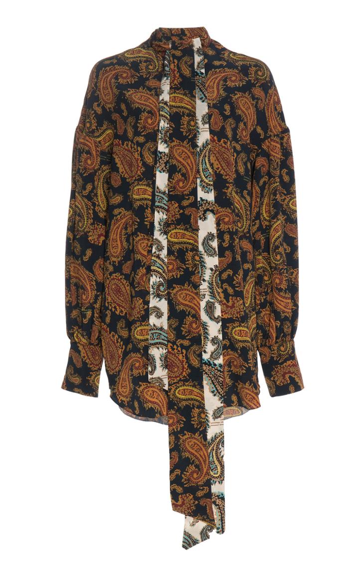 Rokh Double Tie Neck Blouse Size: 34