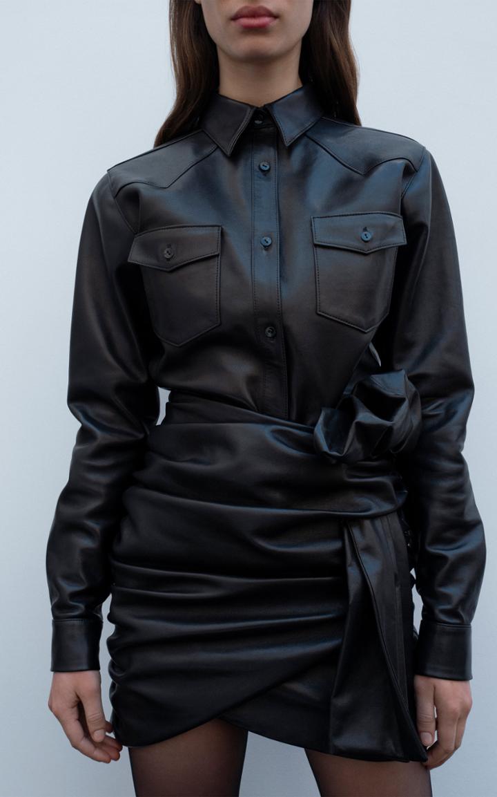 Magda Butrym Aurora Leather Collared Shirt