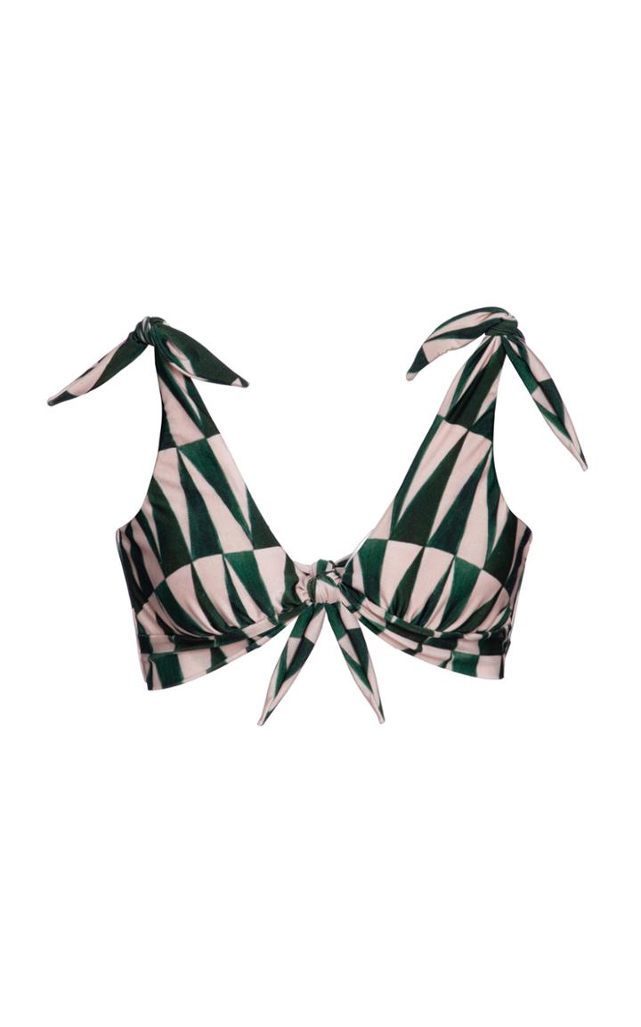 Patbo Geo Print Knotted Bikini Top