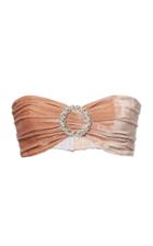 Moda Operandi Alessandra Rich Embellished Silk-velvet Bandeau Top