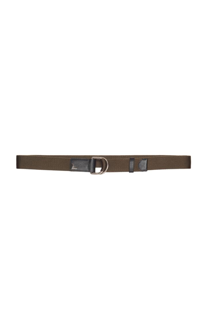 Prada Leather-trimmed Canvas Belt Size: 85 Cm