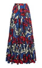 Moda Operandi La Doublej Floral-print Cotton Maxi Skirt Size: Xs