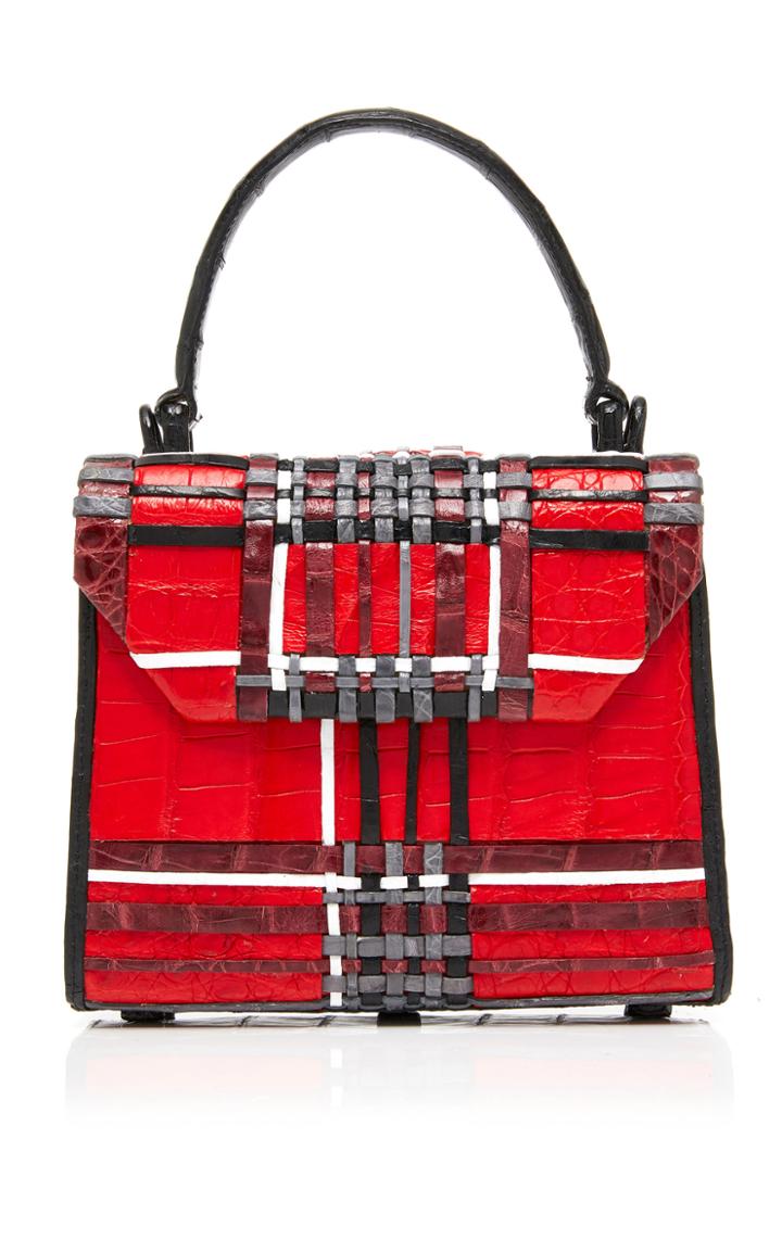 Nancy Gonzalez Plaid Lily Top Handle