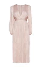 Maria Lucia Hohan Enora Long Sleeve Metallic Silk Dress