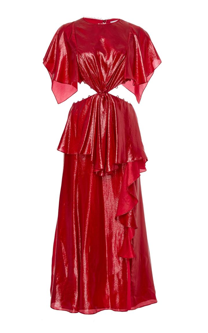 Prabal Gurung Cadman Cutaway Ruffle Dress