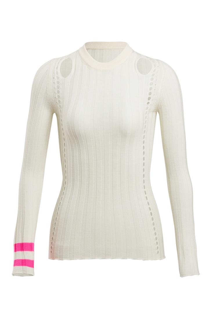 Maggie Marilyn Hole Lot Of Loving Ribbed Knit Merino Wool Sweater