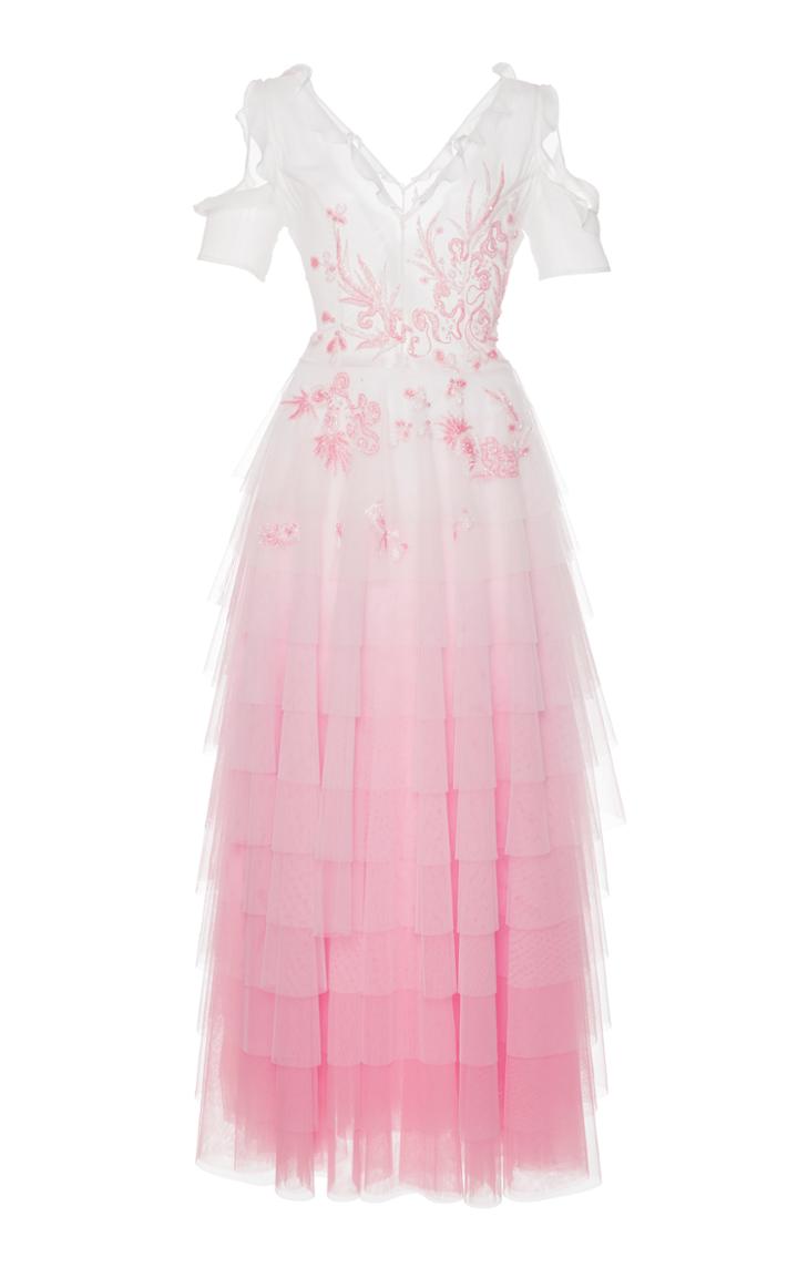 Georges Hobeika Cold Shoulder Ankle Dress